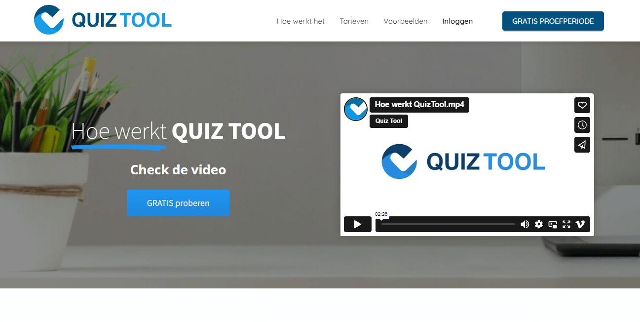 Quiztool screenshot website